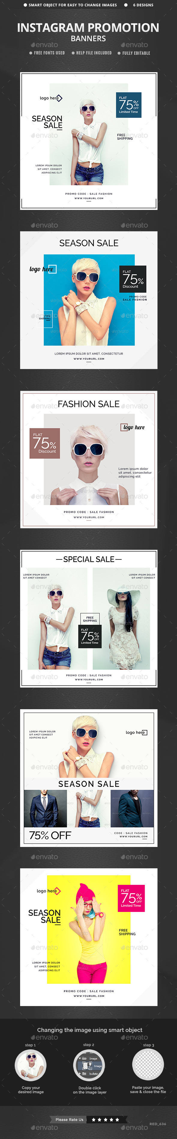 Sales Instagram Banners - 6 Templates