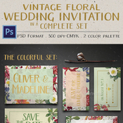 Vintage floral wedding invitation 12116686 icon
