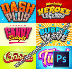 Game logo text effect styles bundle icon