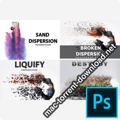4 in 1 Dispersion Photoshop Actions Bundle