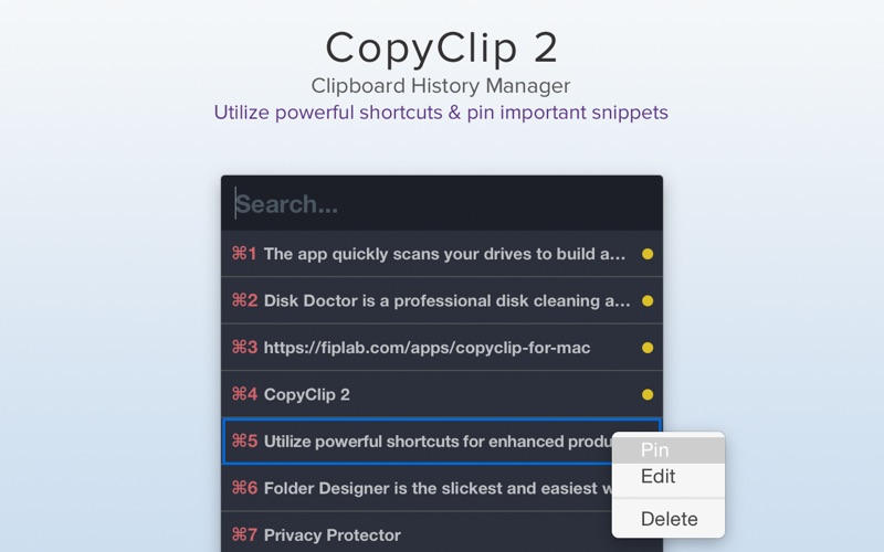 CopyClip 2 - Clipboard Manager Screenshot 02 sw76fry