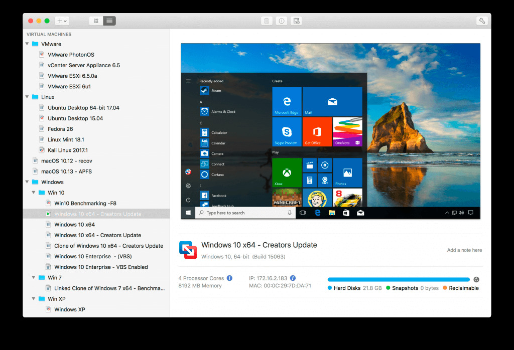 VMware Fusion Pro 1150 Build 14634996 Screenshot 02 doenily
